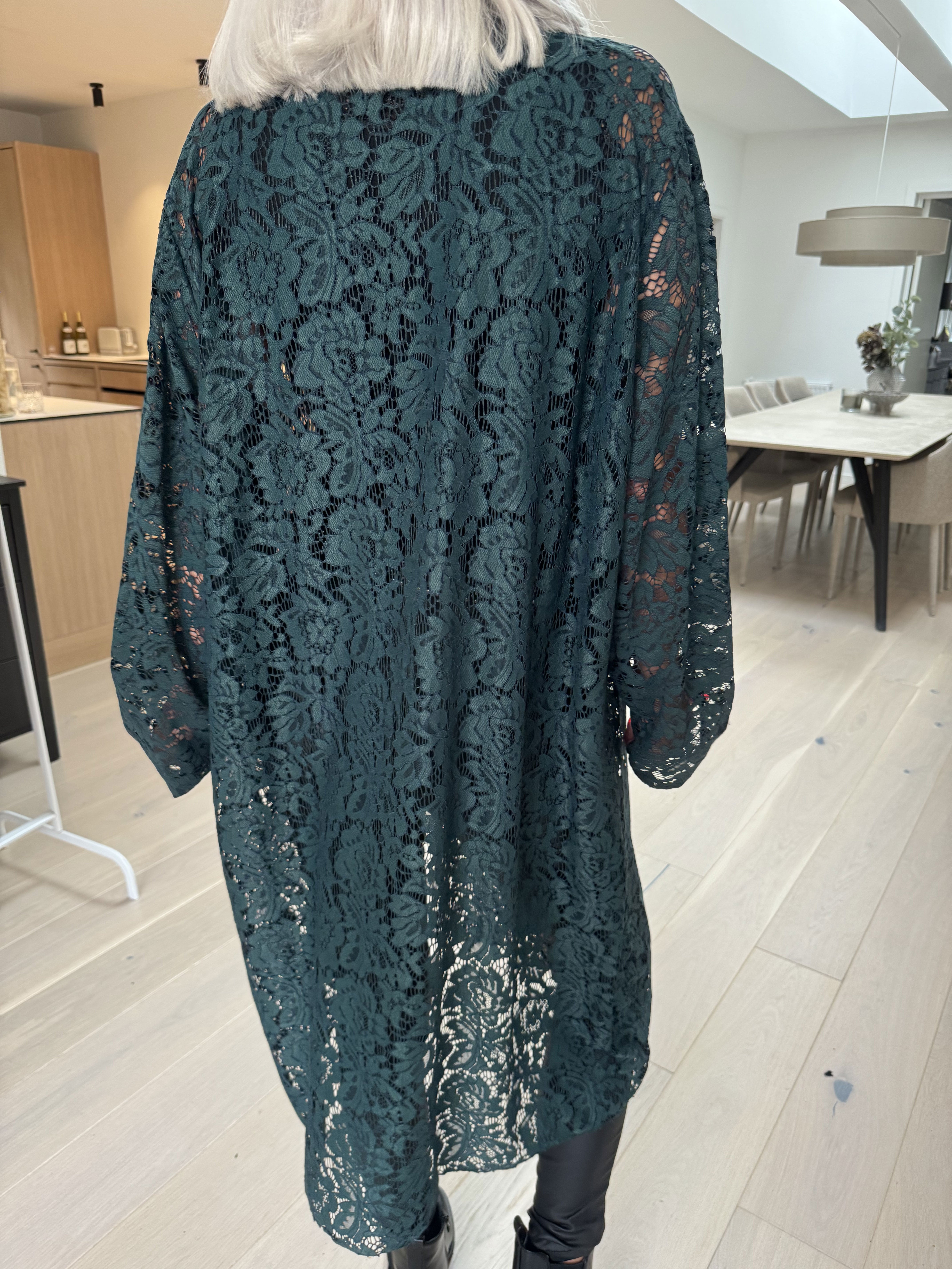 Cece - Cardigan i blød elastisk blonde